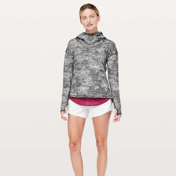Lululemon Forever Endeavour Long Sleeve in Rush Jacquard Black White Size 6 - Picture 1 of 9